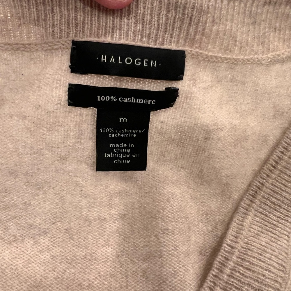 Halogen VNeck Cashmere Sweater | M | Oatmeal - Picture 8 of 10